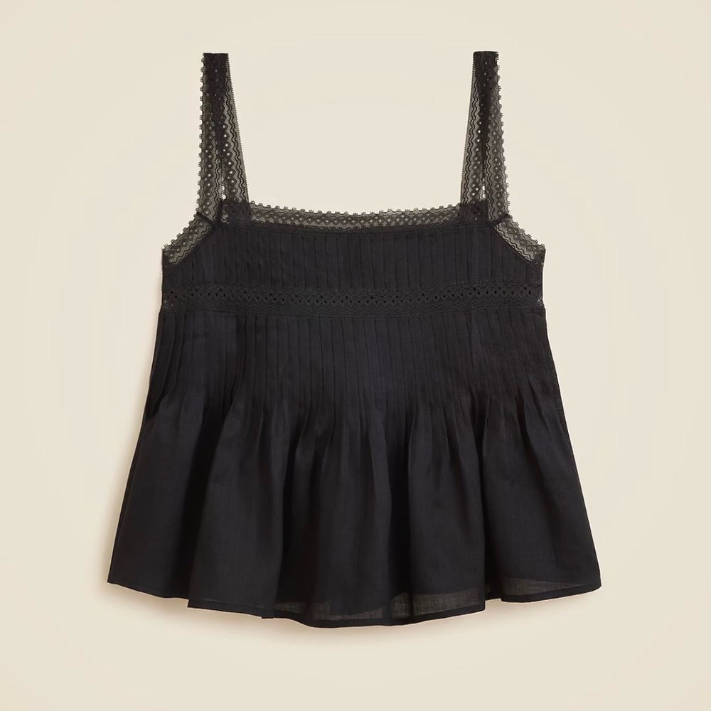 J.Crew Black Lace Trim Top